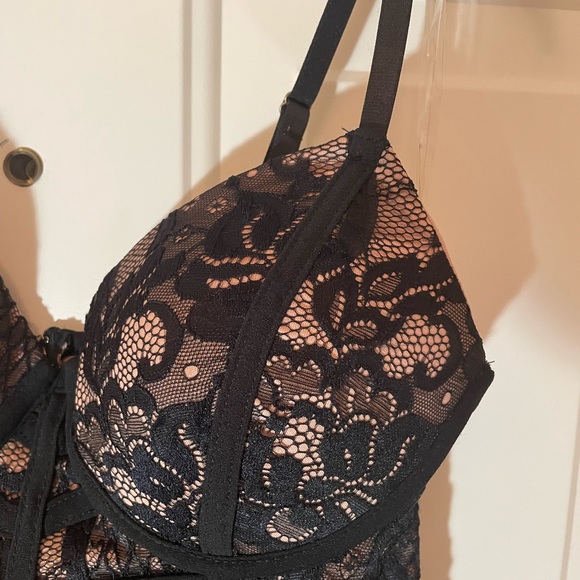 Windsor Lacey Top Mini Dress Bustier Style Medium, Measurements added to pics! - Picture 5 of 9